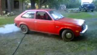 Judys 1977 Chevette Cold StartOld Start [upl. by Ahselet]