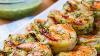 grilled shrimp pesto pasta recipe [upl. by Eelsnia132]