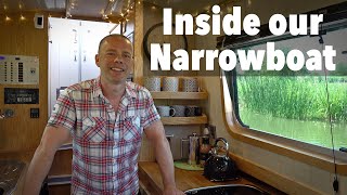 A Tour Inside Our Canal Narrowboat Home Tiny OffGrid Houseboat Ep 107 [upl. by Perla]