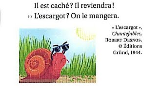 Lescargot  poésie Robert Desnos  croque feuilles CE1 [upl. by Kele]