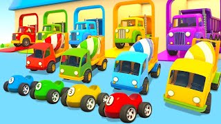 Learn colors with racing cars amp trucks  Helper cars cartoons for kids Car cartoons full episodes [upl. by Kelli198]