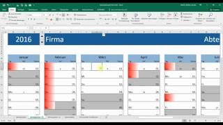 Kalender  Jahresplaner Excel 2013 Teil 3 [upl. by Jerome780]