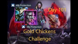 Clan Boss team with 2 Ally Protectors  Day 101 Gold Chickens Challenge Raid Shadow Legends [upl. by Cutlor839]