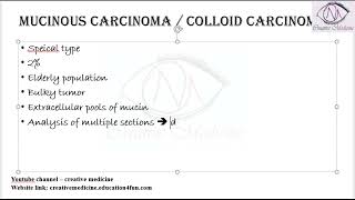 Lec 25 Carcinoma Breast Mucinous Caricinoma  Breast [upl. by Ahsyen]