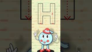 How to write Letter H I Letter Tracing alphabet H for Kids I Cartoon animation kidslearning kids [upl. by Hewes]