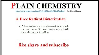 Free Radical Dimerization [upl. by Annauqal]