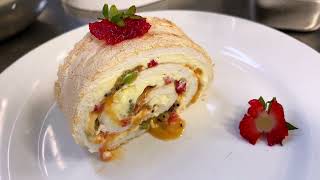 澳洲TAFE学院的帕夫洛娃水果蛋糕Pavlova Roulade with Chantilly Cream amp Lemon Curd [upl. by Kcirddet]