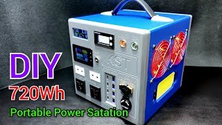 DIY Portable Power Station 720Wh  LiFePO4 battery 12v 60Ah [upl. by Aimas918]