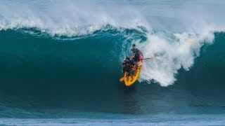 Kayak Surfing Huge Sunset Beach  Jamie OBrien [upl. by Annahaj955]