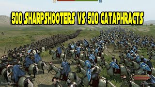 500 Sharpshooters vs 500 Cataphracts  Mount amp Blade 2 Bannerlord Crossbows vs Cavalry [upl. by Hourihan]