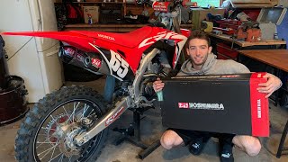 Honda CRF250R Dual Yoshimura Exhaust VS Stock My first Sponsor [upl. by Joshi435]