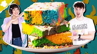 Je bunter desto besser 🍰🌈  Melissa und Nico backen Papageienkuchen 🦜 [upl. by Gow]