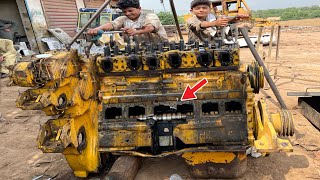 Komatsu Dozer Engine Broke due to Overheating now how Expert Mechanics Repair Engine Amazing process [upl. by Nerral81]