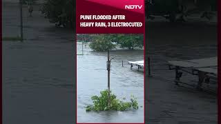 Pune Rain News  Pune Flooded After Heavy Rain Schools Shut 3 Electrocuted [upl. by Hrutkay68]