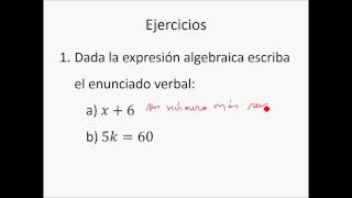 ENUNCIADO VERBAL Y EXPRESIÓN ALGEBRAICA [upl. by Hsenid]