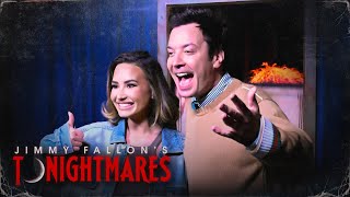 Demi Lovato Visits Jimmy Fallons New Haunted Maze Experience quotTonightmaresquot  The Tonight Show [upl. by Jak2]