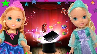 Anna and Elsa Toddlers  Elsias Birthday Magic Show Surprise Kristoff Magic Show  Ep 3 [upl. by Kcinom360]