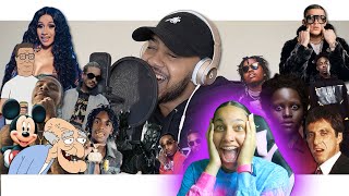 Azerrz Hit Rap Songs in Voice Impressions 2  Mder On My Mind Space Cadet Act Up Reaction [upl. by Ltney]