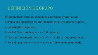 Definición de grupoTeoría de grupos 01 [upl. by Everard]