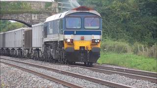 Freight trains around Westbury area 7th August 2017 [upl. by Naam]