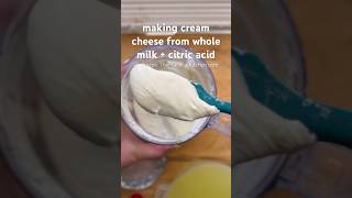 Whole milk  citric acid  cream cheese from scratch [upl. by Eelanna]