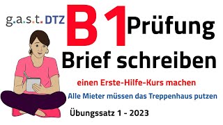 B1 Prüfung Teil Brief schreiben Übungssatz 1  gast DTZ 2023  Deutsch Einfach [upl. by Fleck842]