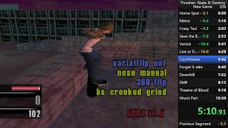 Thrasher Skate and Destroy  Speedrun 0948 PSX 1999 World Record Emulator [upl. by Suivatra]