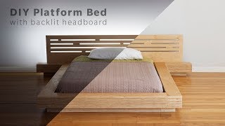 DIY Modern Plywood Platform Bed Part 1  Frame amp Nightstand Build  Woodworking [upl. by Yremrej]