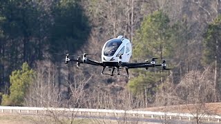 The first demonstration flight in North America of an air taxi a pilotless aerial passenger vehicle [upl. by Nedyaj]