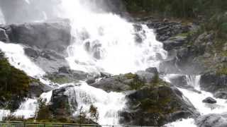 Langfossen  612 m  Waterfall  Norway  2013 [upl. by Elatsyrk]