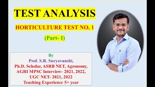 Horticulture Test No 01 Analysis Part I [upl. by Lynette656]