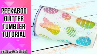 Peekaboo Glitter Tumbler Tutorial  Easy peekaboo epoxy tumbler using glitter and paint tumblers [upl. by Vitale]