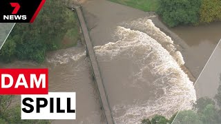 Wild weather across the state threatens major dam to overflow  7 News Australia [upl. by Ybab]