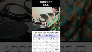 Gurenge LiSA Drum Cover x Sheet Music Snippet 1  Demon Slayer OP [upl. by Ganley]