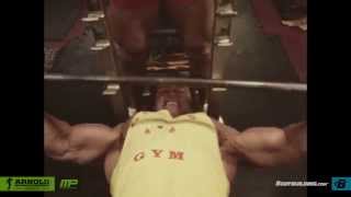 Arnold Schwarzenegger benching Blueprint [upl. by Adniram]