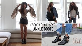 How to wear CUT OUT ANKLE BOOTS lookbook [upl. by Selry]