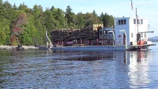 2012 barge on moosehead lake maine arriving with loaded truck [upl. by Valentino]