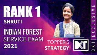 Rank 1 Indian Forest Service Exam 2021  Shrutis Strategy amp Resources To Crack IFoS Exam [upl. by Ennagrom659]