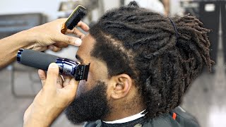 NEWEST TECHNIQUE HAIRCUT TUTORIAL HIGH BURST TAPER  DREAD  FADED BEARD TRIM [upl. by Airret]