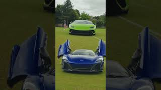 Lamborghinis McLarens and more at a charity car meet at Reeds School Cobham [upl. by Ardnuek]