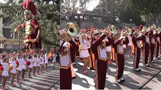 USC Trojan Marching Band  Disneyland Town Center Square  December 2023 [upl. by Noicpesnoc]