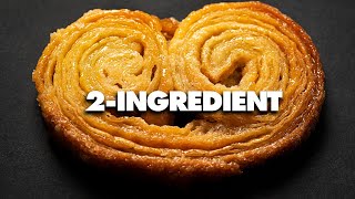 2Ingredient Palmiers Cookies Recipe  How to Make Palmiers with Puff Pastry [upl. by Maillil232]