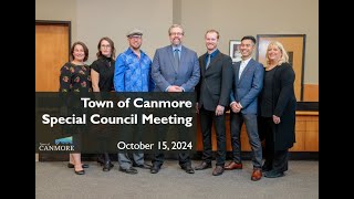 Town of Canmore Special Council Meeting  October 15 2024 [upl. by Nitreb117]