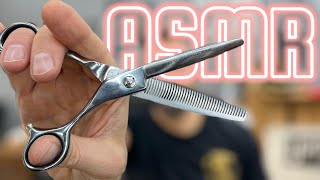 ASMR Thinning Scissors Your Path to Sensory Bliss asmrbarber asmrhaircut [upl. by Rori167]