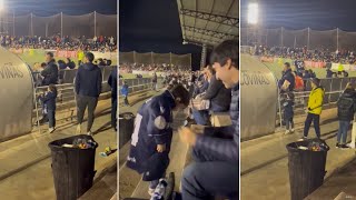 NIÑO REGALA PALOMITAS A TAKE KUBO TRAS REGALARLE LA CAMISETA EN EL BUÑOL VS REAL SOCIEDAD [upl. by Pessa]