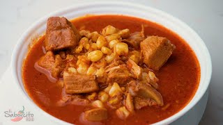 Pozole Rojo super rico y bien Norteño quotEl Saborcito Rojoquot [upl. by Leslee]