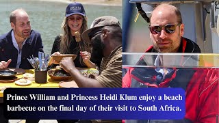 Prince William and Princess Heidi Klum enjoy a beach barbecue on the final day of their visit [upl. by Pegg]