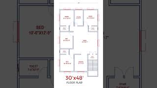 30x48 floor plan  3 bedroom house design floorplans short [upl. by Biagi55]