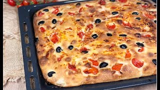 FOCACCIA ALTA IDRATAZIONE SENZA IMPASTO Morbidissima e Alveolata NO Knead [upl. by Eadrahc896]