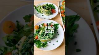 ROLLED SPINACH OMELET Simple ingredients quick process centerpieceworthy brunch presentation [upl. by Donaldson]